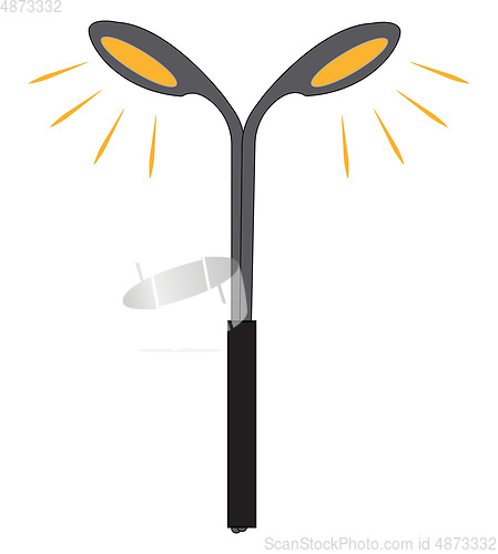 Image of Street lights shining  vector illustration on white background 