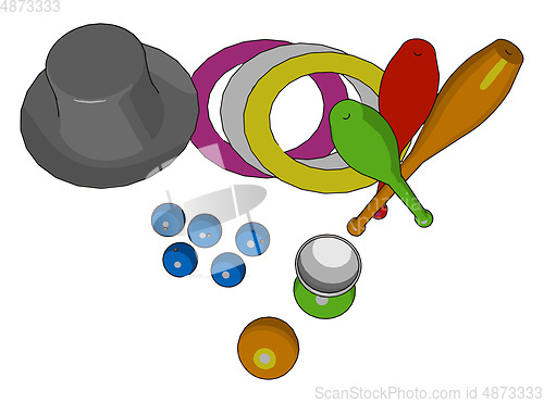 Image of Materials for toy vector or color illustration