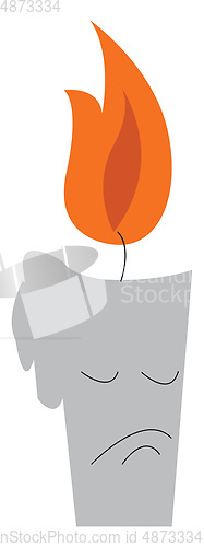 Image of A sad mourning candle vector or color illustration