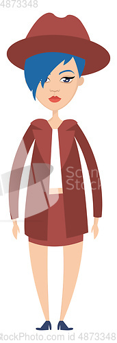 Image of Girl in skirt illustration vector on white background