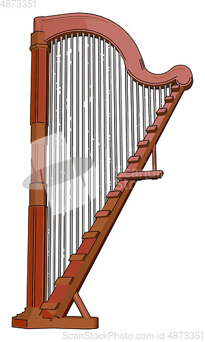 Image of Harp a musical instrument vector or color illustration