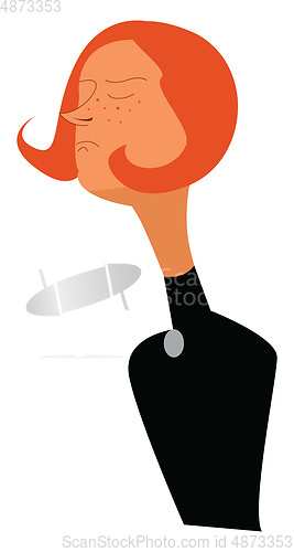 Image of A girl looking elegant in her simple black high neck dress with 