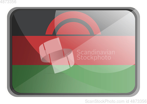 Image of Vector illustration of Malawi flag on white background.