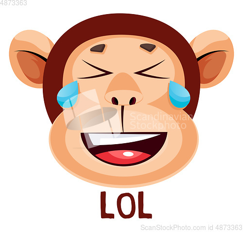 Image of Monkey is surprised, illustration, vector on white background.