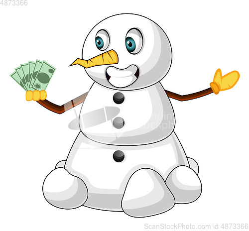 Image of Rich snowman illustration vector on white background