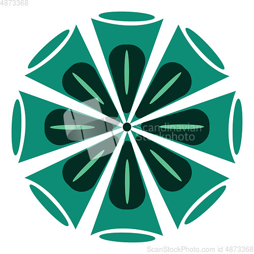 Image of Green mandala for yoga vector or color illustration