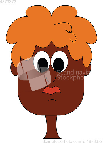 Image of A confused dark blonde vector or color illustration