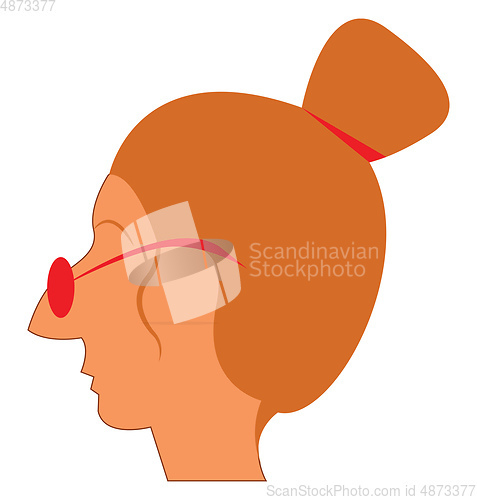 Image of A lady with pointed nose vector or color illustration