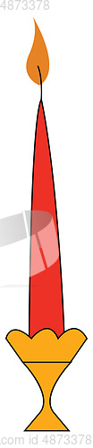 Image of Red candle illustration vector on white background 