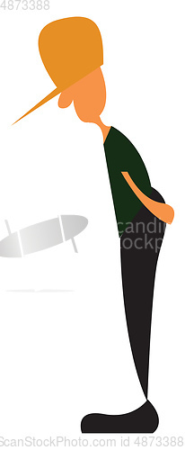 Image of Boy is wearing a yellow hat vector or color illustration