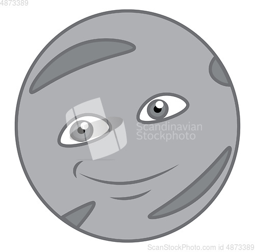 Image of Mercury planet with a smile vector or color illustration