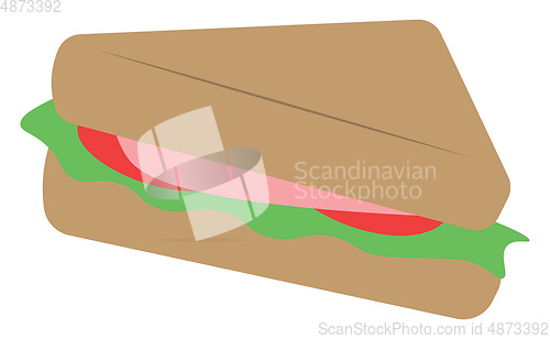 Image of A hearty sandwich made with brown bread fresh green and cold cut