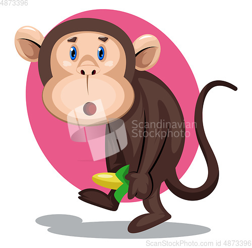 Image of Dancing Monkey, vector color illustration.