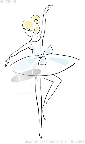 Image of Ballerina sketch vector illustration on white background