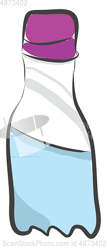 Image of An unusual design of a cartoon bottle filled with water vector o