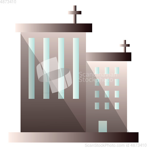 Image of Two dark grey building vector illustration on a white background