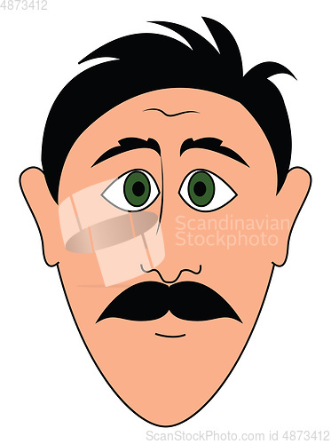 Image of man with green eyes vector or color illustration