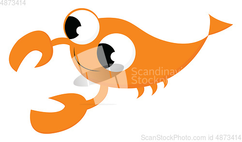 Image of An orange baby crayfish vector or color illustration