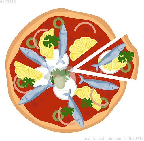 Image of Sardine and citrus pizzaPrint