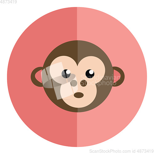 Image of Face of a surprised monkey in a pink background vector color dra