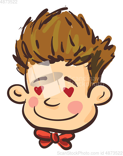 Image of Love stuck boy vector or color illustration