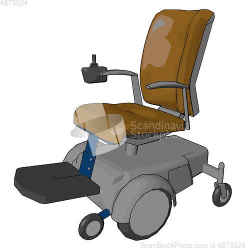 Image of The electric wheelchair vector or color illustration