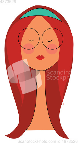 Image of A crazy looking girl with her hair colored in red vector or colo