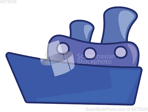Image of A big blue toy ship vector or color illustration