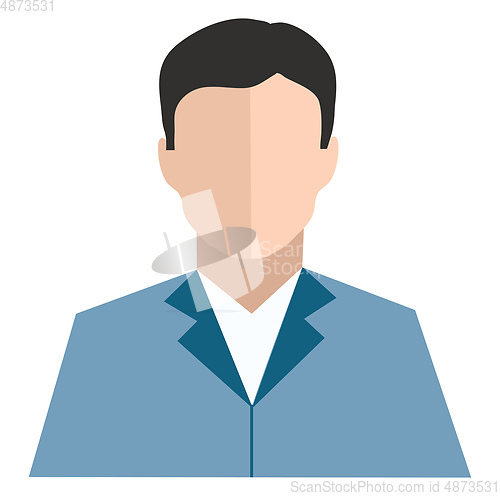 Image of Clipart of a man in blue-colored coat suit vector or color illus