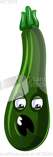 Image of Worried cartoon courgettes illustration vector on white backgrou