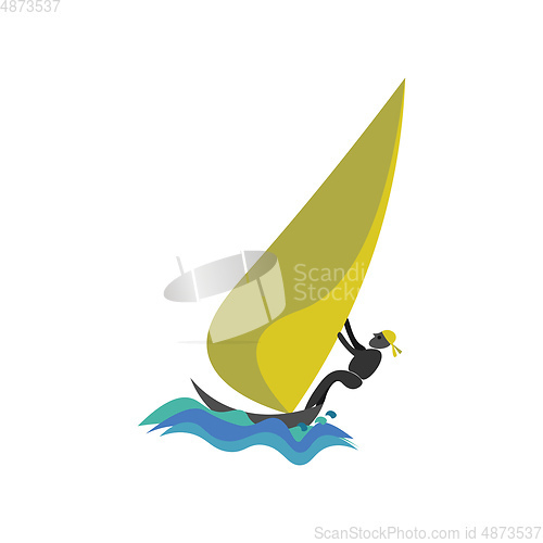 Image of Sailing illustration vector on white background 