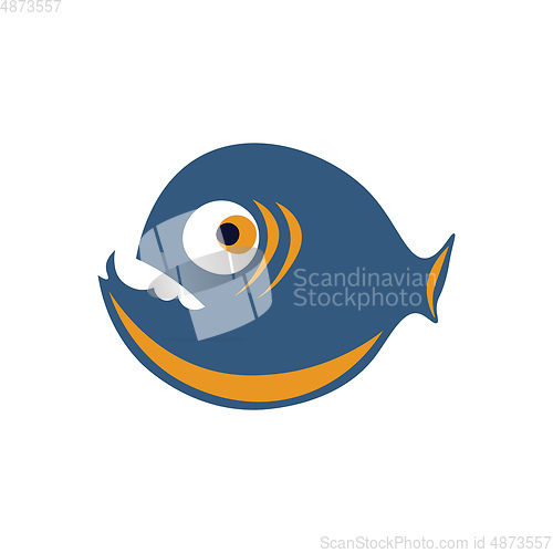 Image of Orange and blue colored piranha vector illustration 