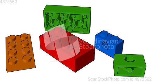Image of The playing blocks toy vector or color illustration