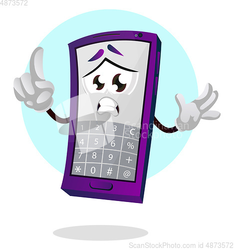 Image of Mobile emoji calculator illustration vector on white background