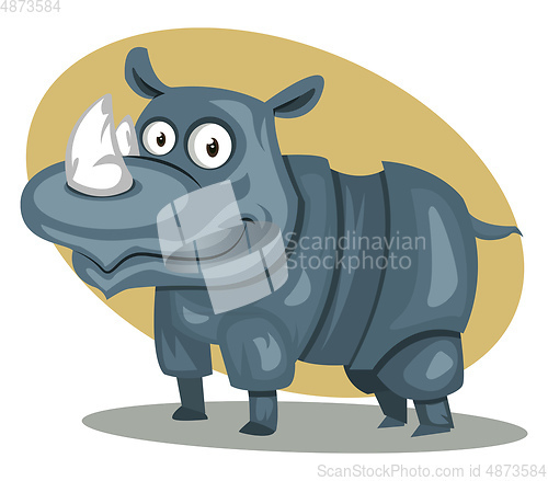 Image of Hippopotamus, vector color illustration.