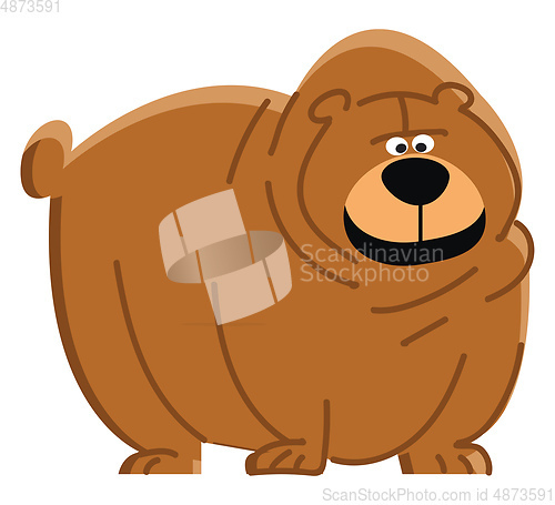 Image of A cute brown bear is looking at something vector color drawing o