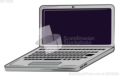 Image of A laptop computer vector or color illustration