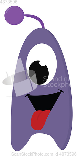 Image of A purple monster with a horn vector or color illustration