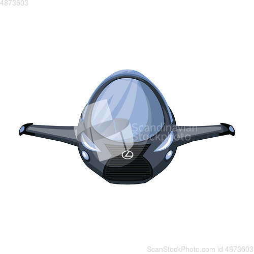 Image of Front view of spaceship vector illustration on white background