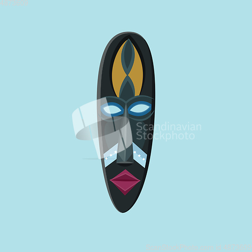 Image of Blue masquerade carnival party face mask vector or color illustr