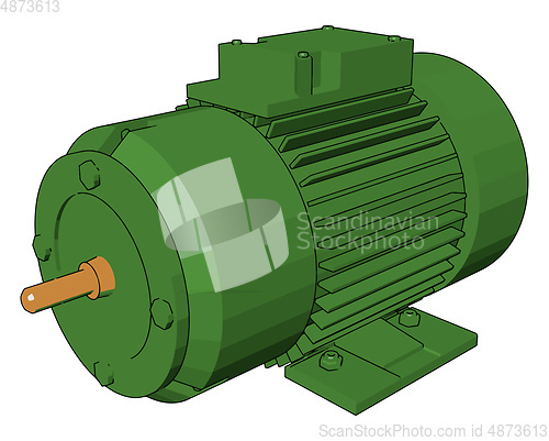 Image of Electric motor Machine vector or color illustration