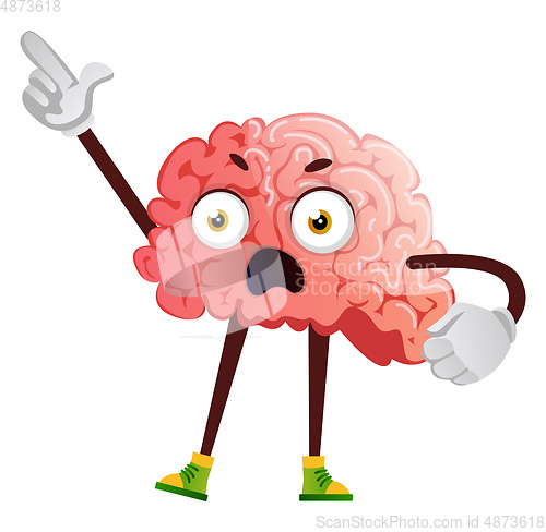 Image of Brain is giving orders, illustration, vector on white background