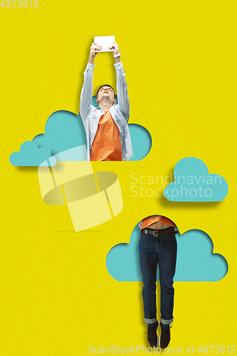 Image of Modern design. Contemporary art collage with paper elements.