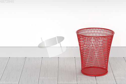Image of Red wastepaper basket