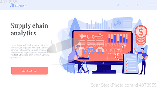 Image of Supply chain analytics concept landing page