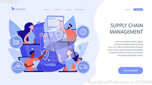 Image of Supply chain management concept landing page