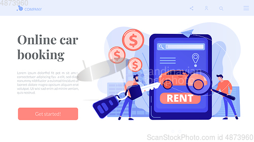 Image of Rental car service concept landing page.