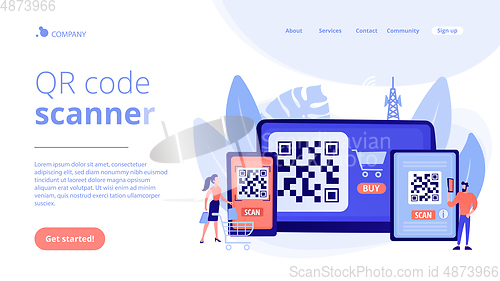 Image of QR code concept landing page