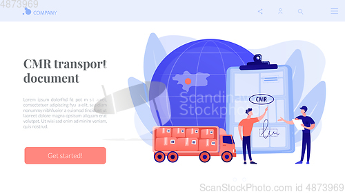 Image of Road transport documents concept landing page