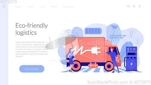Image of Electric trucks concept landing page.